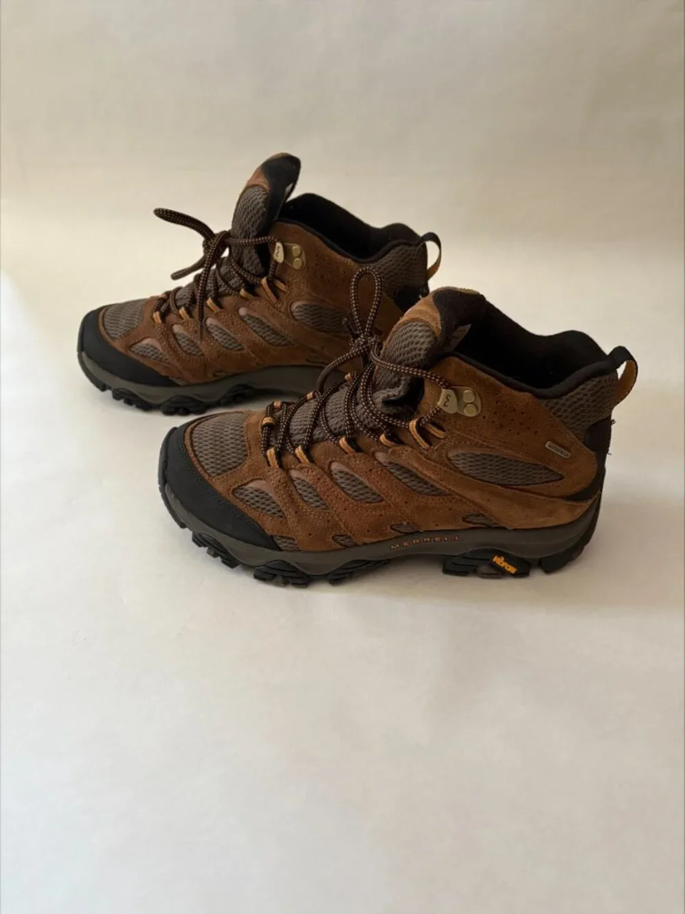 Merrell Men's Brown Black Waterproof Hiking Boots Size 8